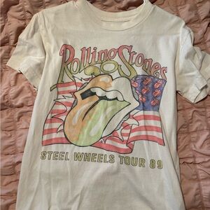 American Eagle Outfitters Rolling Stones Graphic Tee - Cream